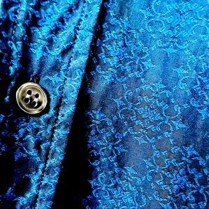 Ted Baker London Archive Mens Button Down Blue Design, French Cuff, Sz 16